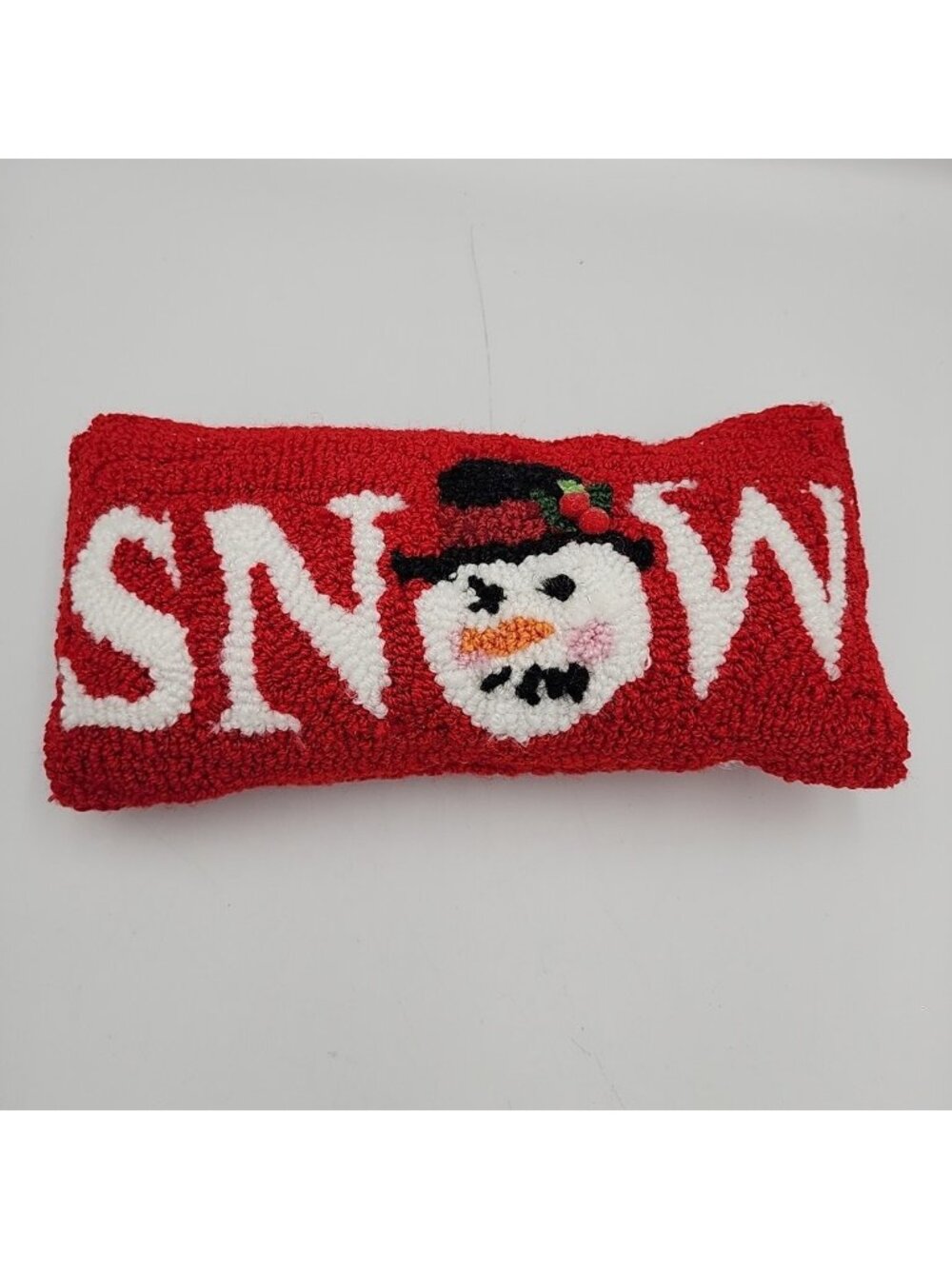 Bed Bath & Beyond Red Hook Loop Snowman Christmas Pillow 6x10"